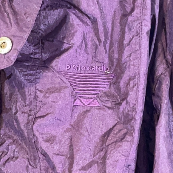 PIERRE CARDIN Deep Purple Windbreaker Jacket Small - Picture 2 of 5